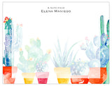 Cactus Plants Personalized Note Cards