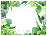 Green Flora Personalized Note Cards
