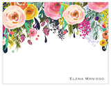 Lush Tropical Flowers Personalized Note Cards