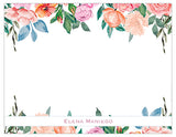 Pretty Watercolor Flowers Personalized Note Cards