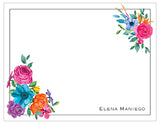 Brightest Watercolor Flowers Personalized Note Cards