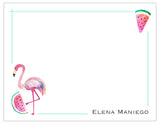 Tropical Vibe Flamingo Personalized Note Cards