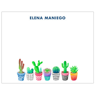 Colorful Cacti Personalized Note Cards