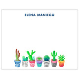 Colorful Cacti Personalized Note Cards