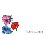 Artsy Hibiscus Personalized Note Cards