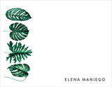 Monstera Leaves Personalized Note Cards