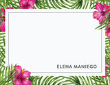 Framed Hibiscus Personalized Note Cards