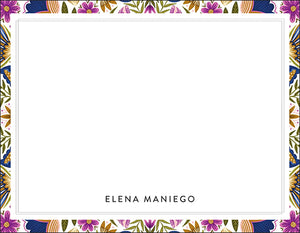 Violet Floral Garden Themed Notecard