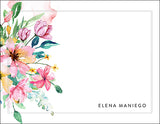 Blushing Watercolor Floral Garden Themed Notecard