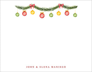Hanging Ornaments Holiday Notecard