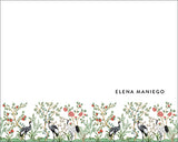 Vintage Crane in Garden Chinoiserie Notecards