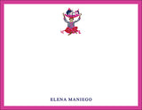 Pink Whimsical Monkey Chinoiserie Notecards