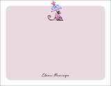 Whimsical Umbrella Monkey Chinoiserie Notecards