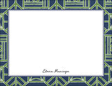 Blue-Green Bamboo Chinoiserie Border Notecards