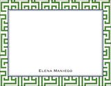 Green Bamboo Chinoiserie Border Notecards