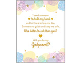 Pastel Confetti Godparent Cards