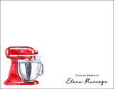 Red Kitchen Mixer Personalized Notecards