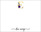 Gold Floral Monogram Personalized Notecards