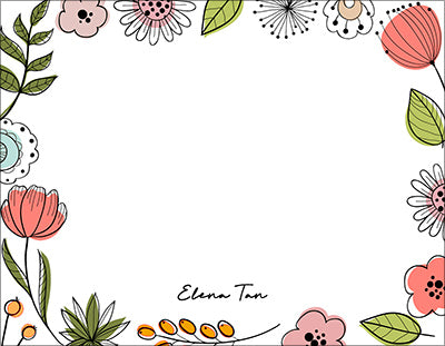 Blooming Sketches Gift Tag or Notecard