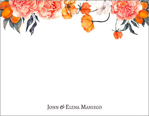 Orange Carnation Floral Gift Tag or Notecard