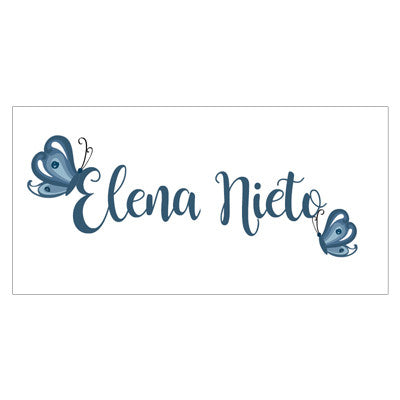 Butterfly Themed Calligraphy Name Label