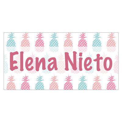Colorful Pineapple Name Label