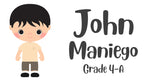 OB Montessori Boys School Themed Sticker Label
