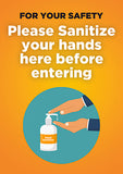 Sanitize Hands Before Entering Sign