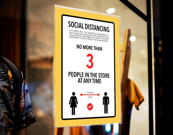 Social Distancing Rules Store Sign – Pepa Prints