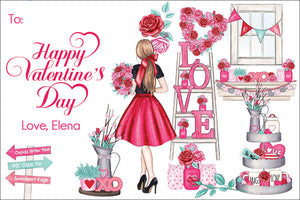 Sassy Girl Valentine gift tag